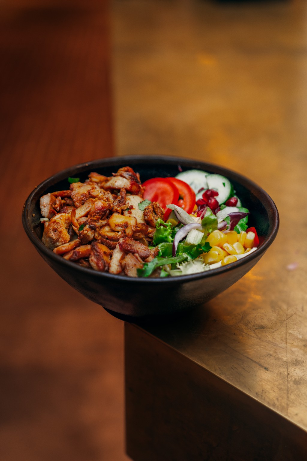 Chicken shawarma salad bowl